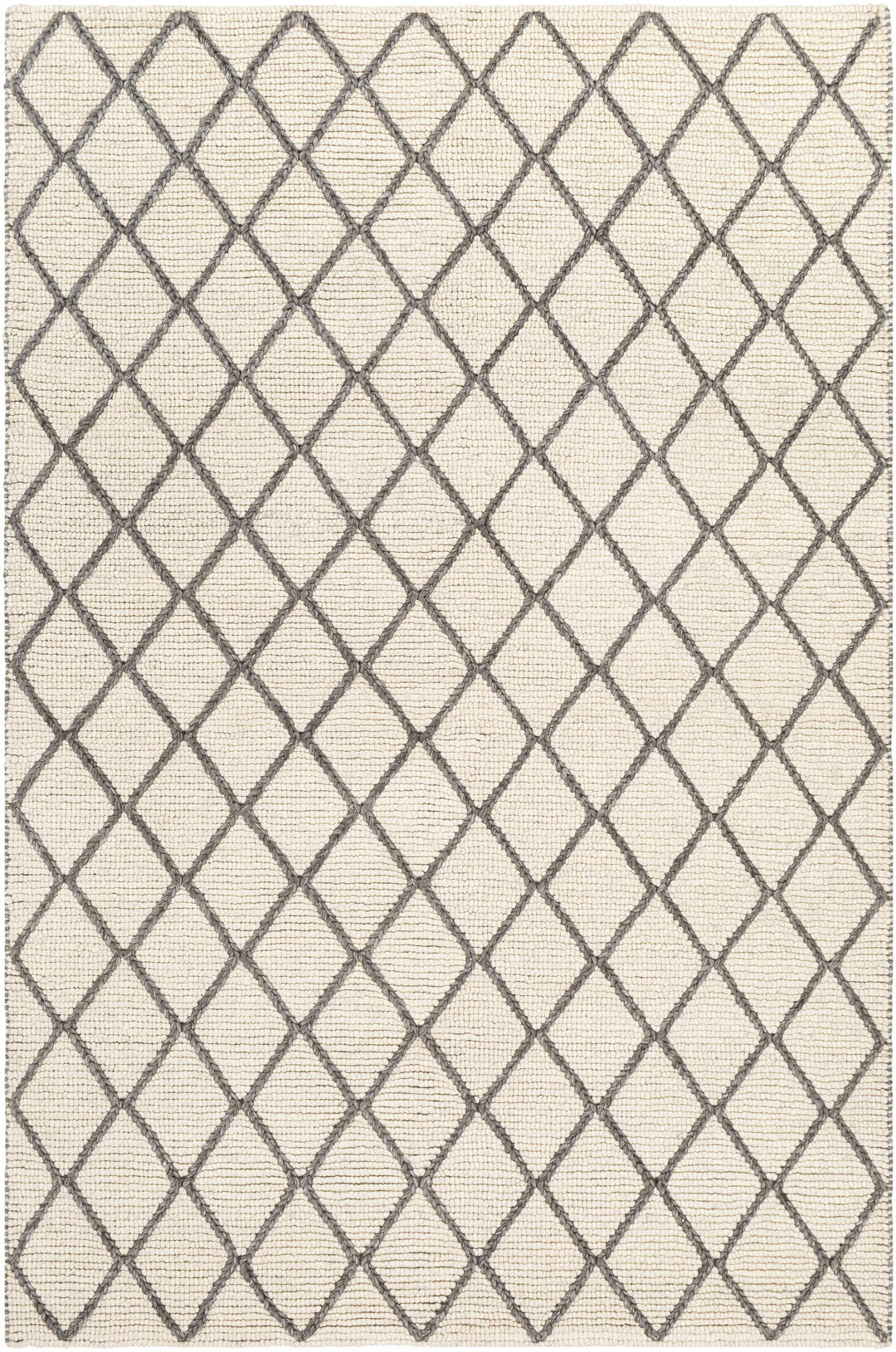 Arlesey Modern Geometrical Design Ivory Hand Woven Area Rug
