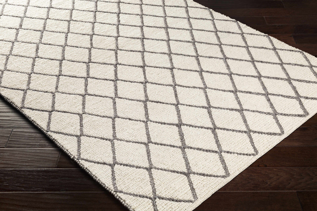 Arlesey Modern Geometrical Design Ivory Hand Woven Area Rug