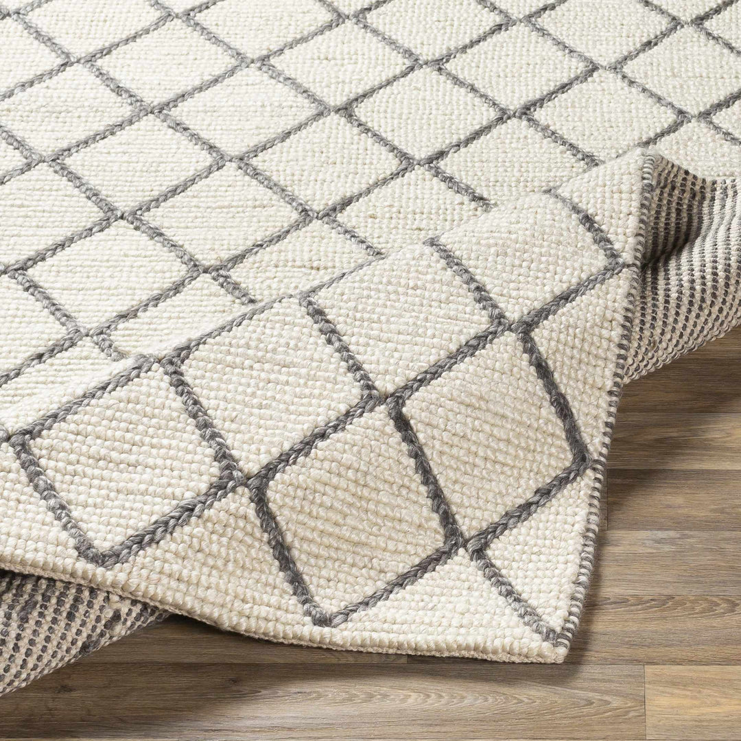 Arlesey Modern Geometrical Design Ivory Hand Woven Area Rug