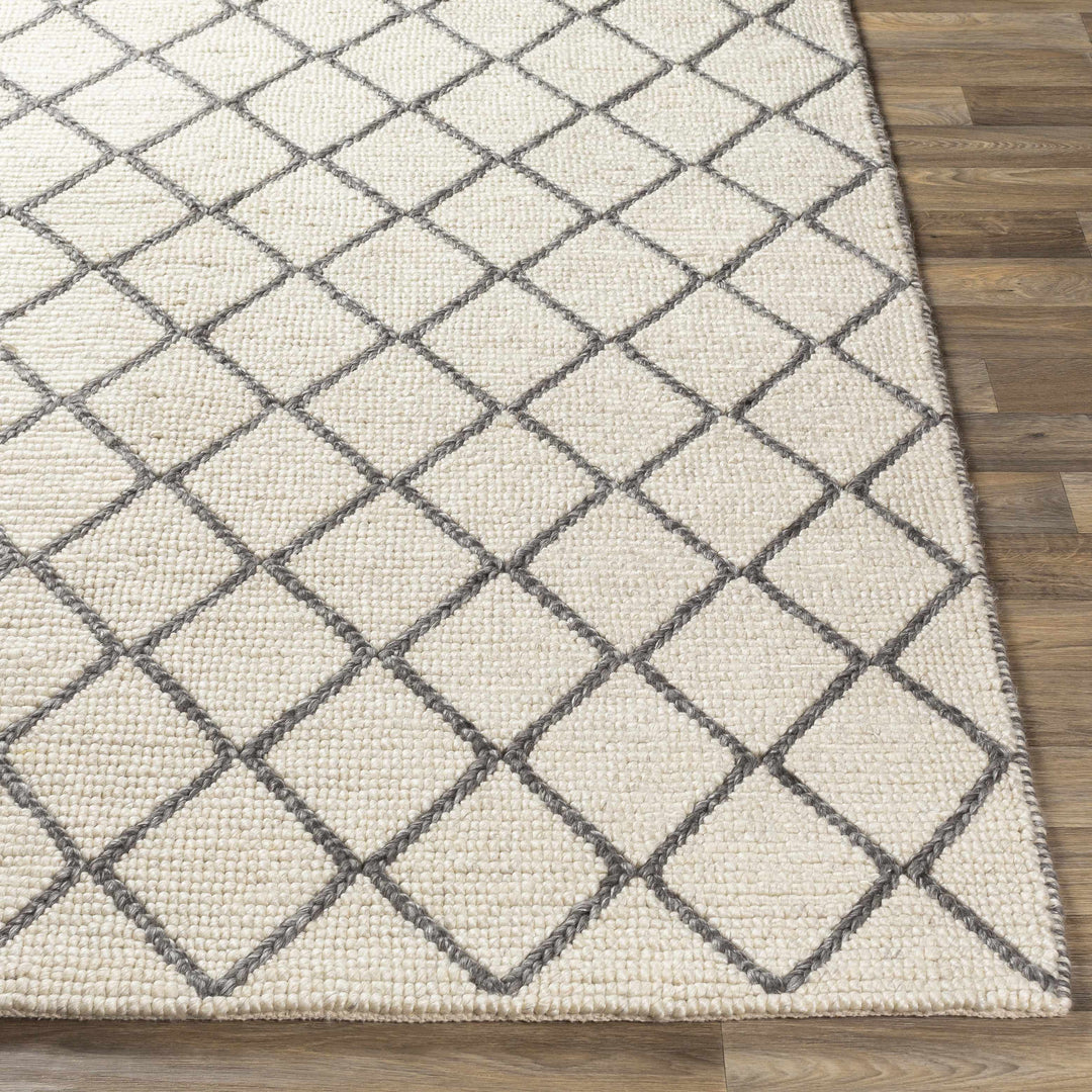 Arlesey Modern Geometrical Design Ivory Hand Woven Area Rug