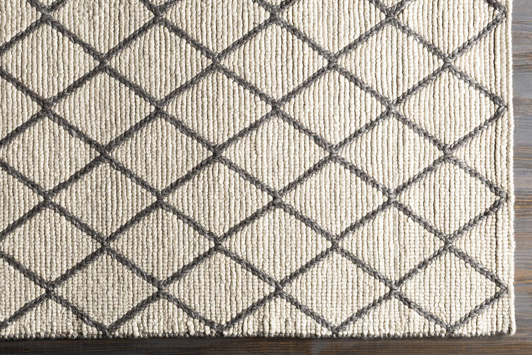 Arlesey Modern Geometrical Design Ivory Hand Woven Area Rug
