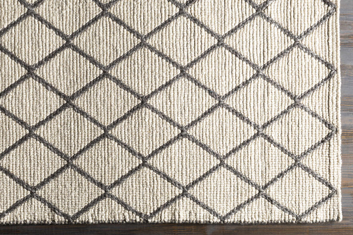 Arlesey Modern Geometrical Design Ivory Hand Woven Area Rug