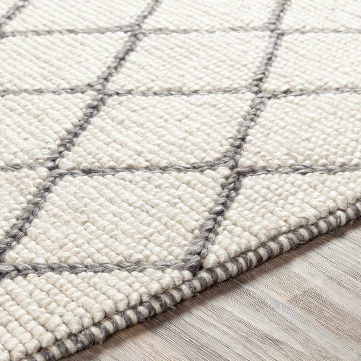 Arlesey Modern Geometrical Design Ivory Hand Woven Area Rug