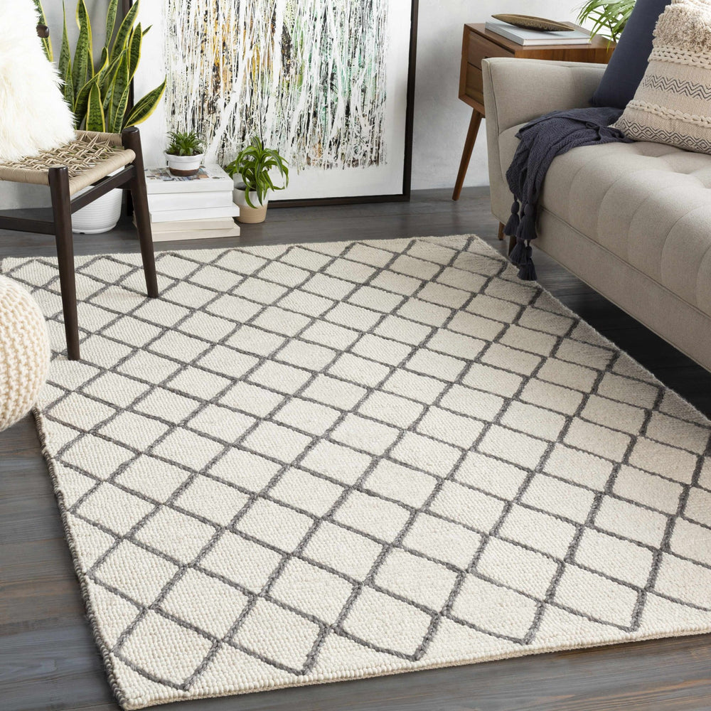 Arlesey Modern Geometrical Design Ivory Hand Woven Area Rug - The Rug Decor