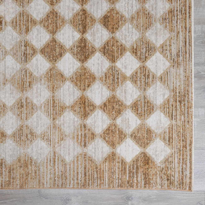 Arleta Modern Geometrical Brown And Ivory Area Rug - The Rug Decor