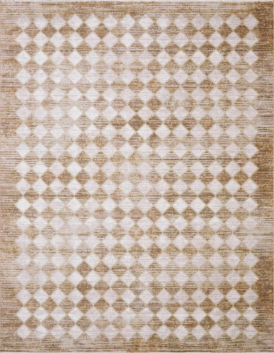 Arleta Modern Geometrical Brown And Ivory Area Rug - The Rug Decor
