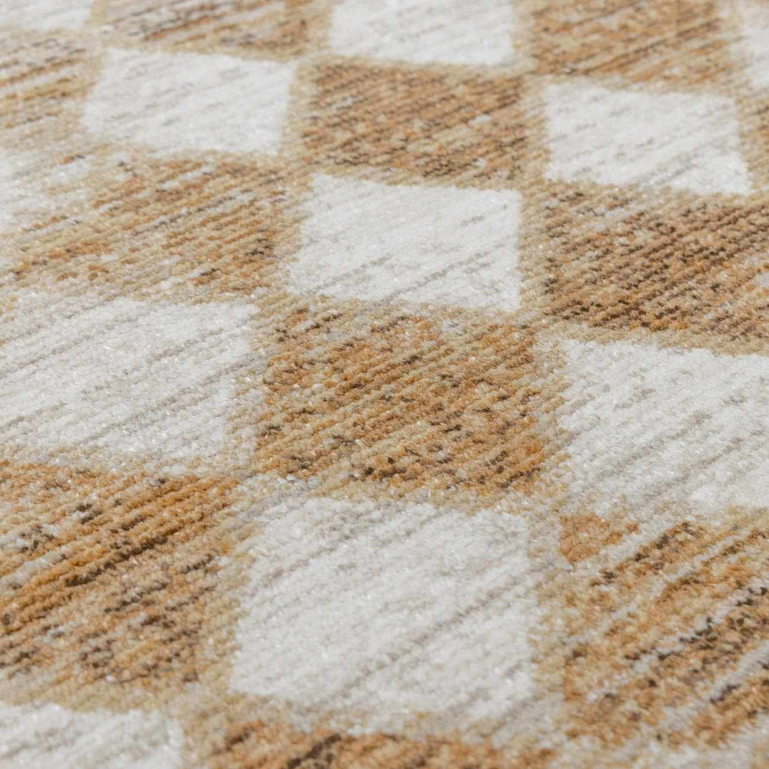 Arleta Modern Geometrical Brown And Ivory Area Rug - The Rug Decor