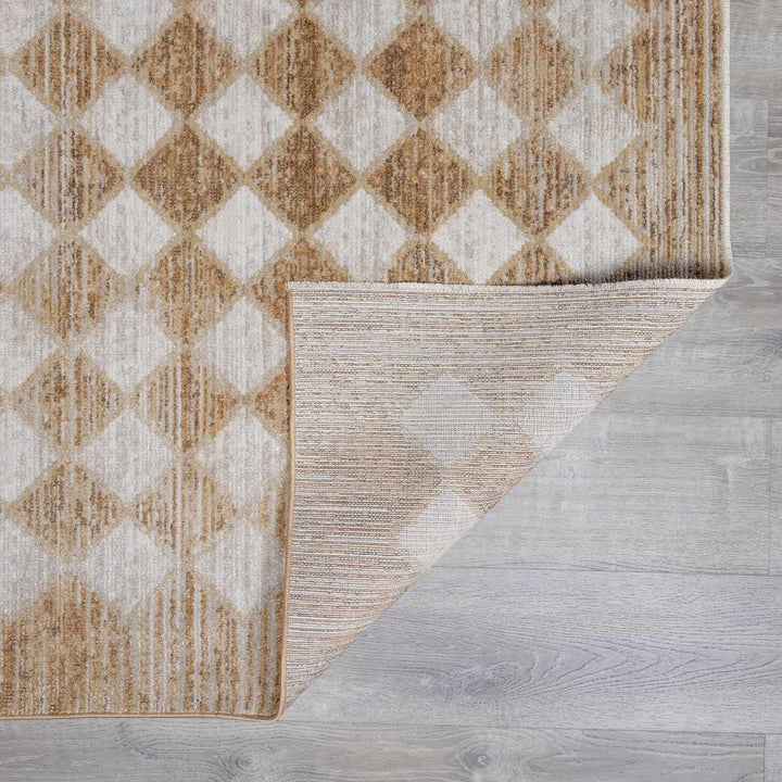Arleta Modern Geometrical Brown And Ivory Area Rug - The Rug Decor