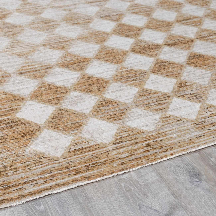 Arleta Modern Geometrical Brown And Ivory Area Rug - The Rug Decor