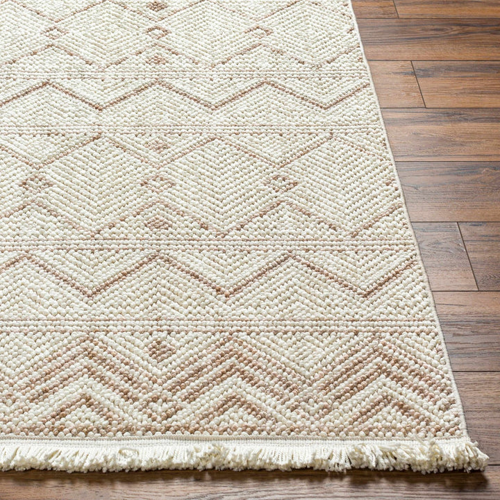 Armen Contemporary Geometrical Ivory And Beige Area Rug - The Rug Decor
