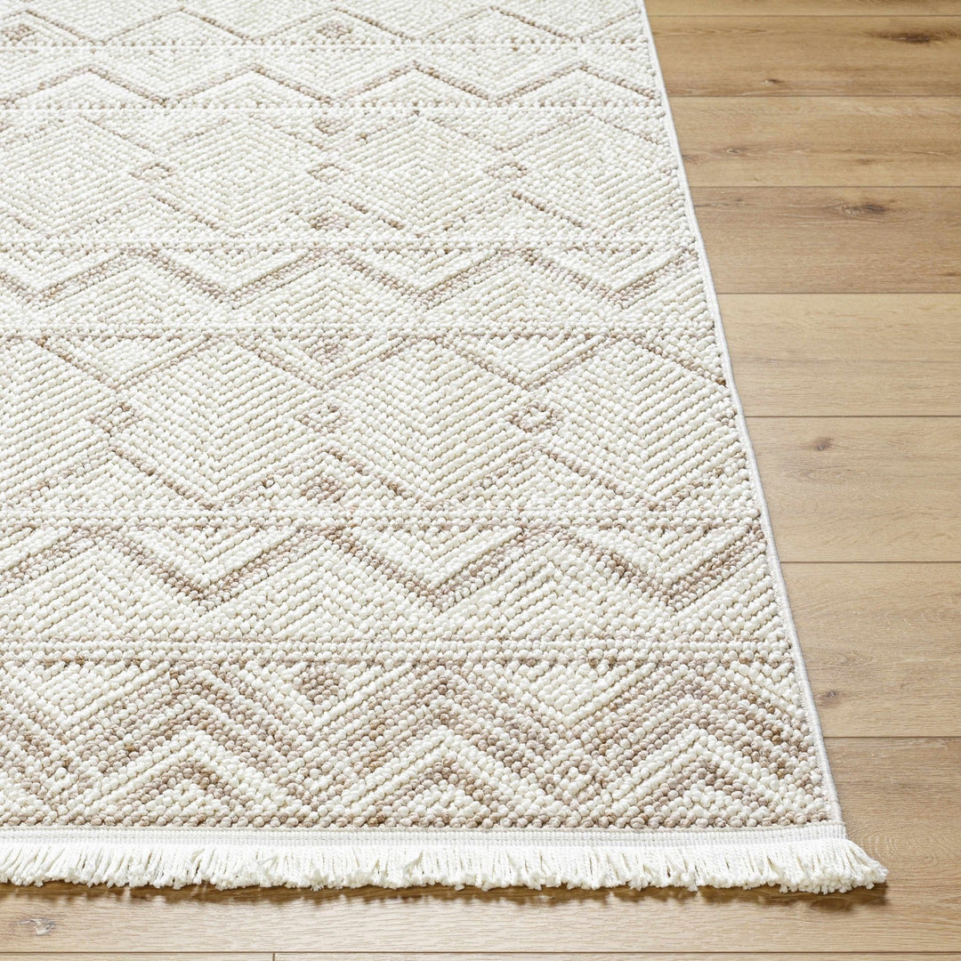 Armen Contemporary Geometrical Ivory And Beige Area Rug - The Rug Decor