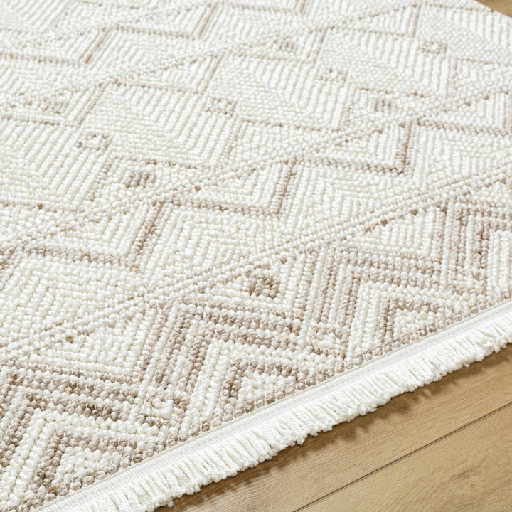 Armen Contemporary Geometrical Ivory And Beige Area Rug - The Rug Decor