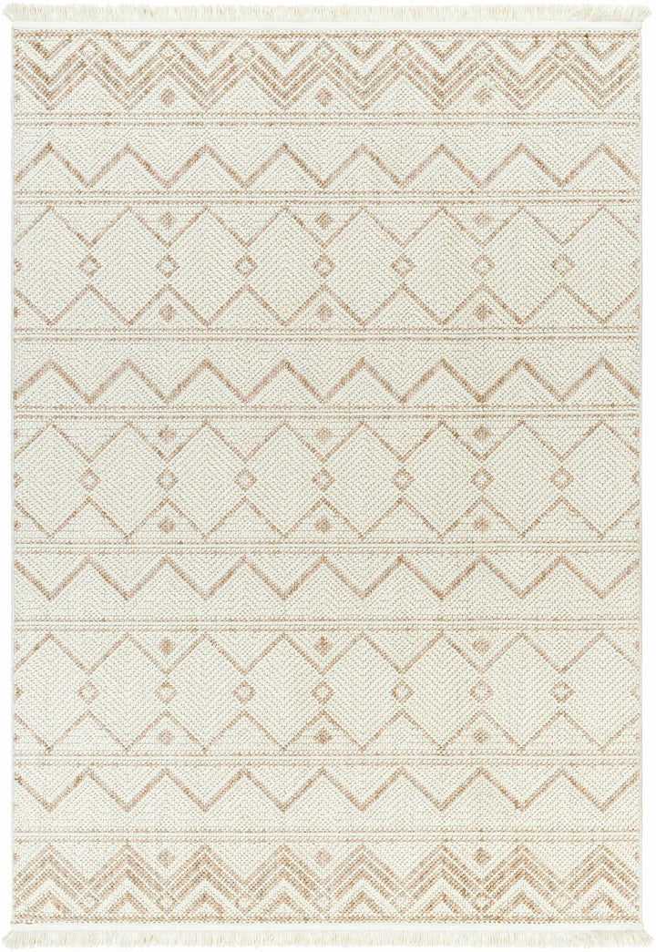Armen Contemporary Geometrical Ivory And Beige Area Rug - The Rug Decor