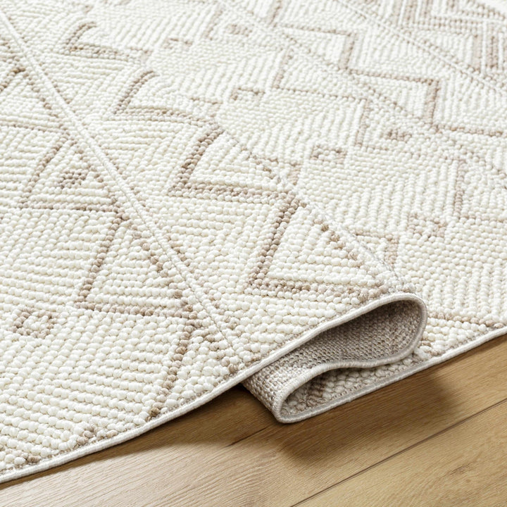 Armen Contemporary Geometrical Ivory And Beige Area Rug - The Rug Decor