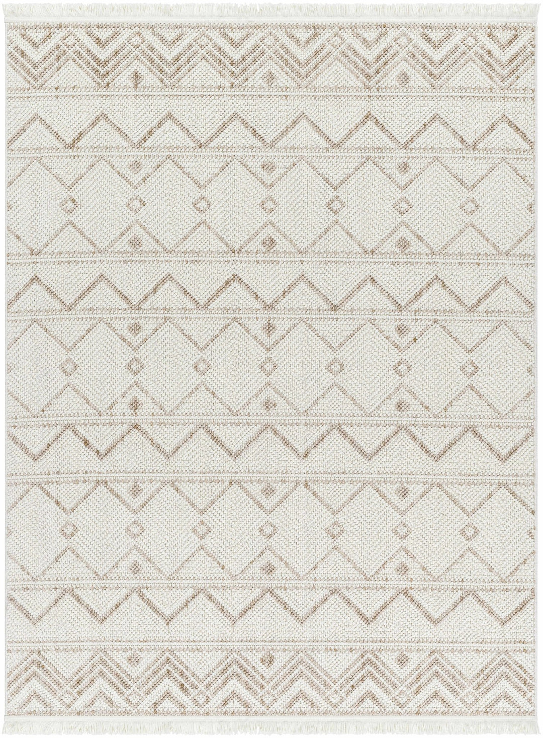 Armen Contemporary Geometrical Ivory And Beige Area Rug - The Rug Decor