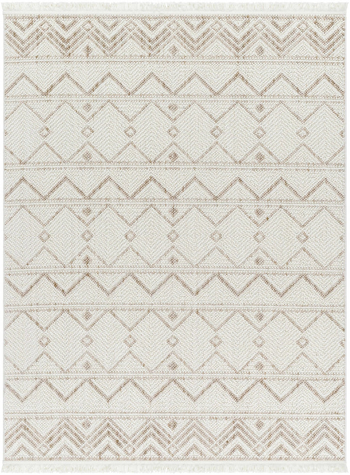 Armen Contemporary Geometrical Ivory And Beige Area Rug - The Rug Decor