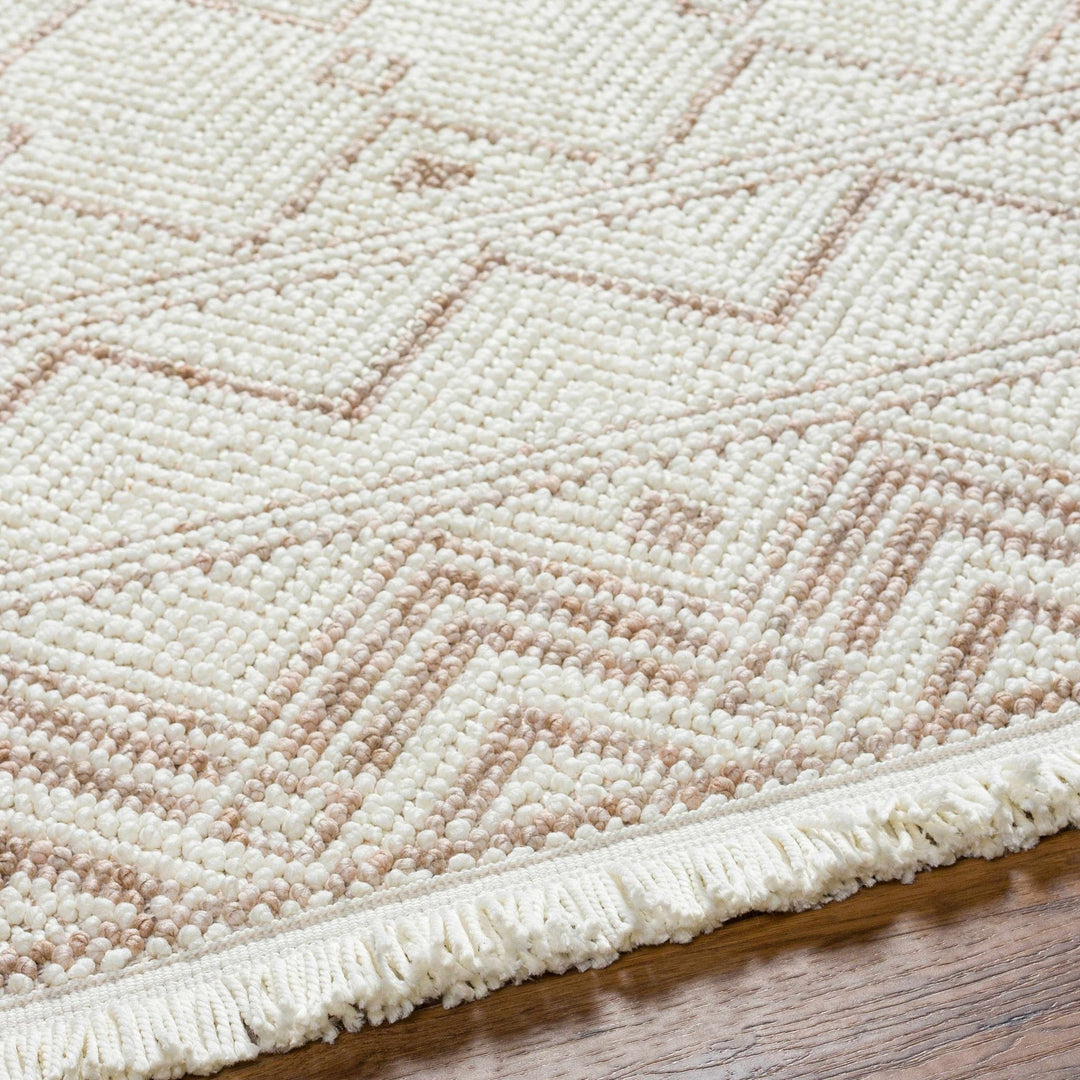 Armen Contemporary Geometrical Ivory And Beige Area Rug - The Rug Decor