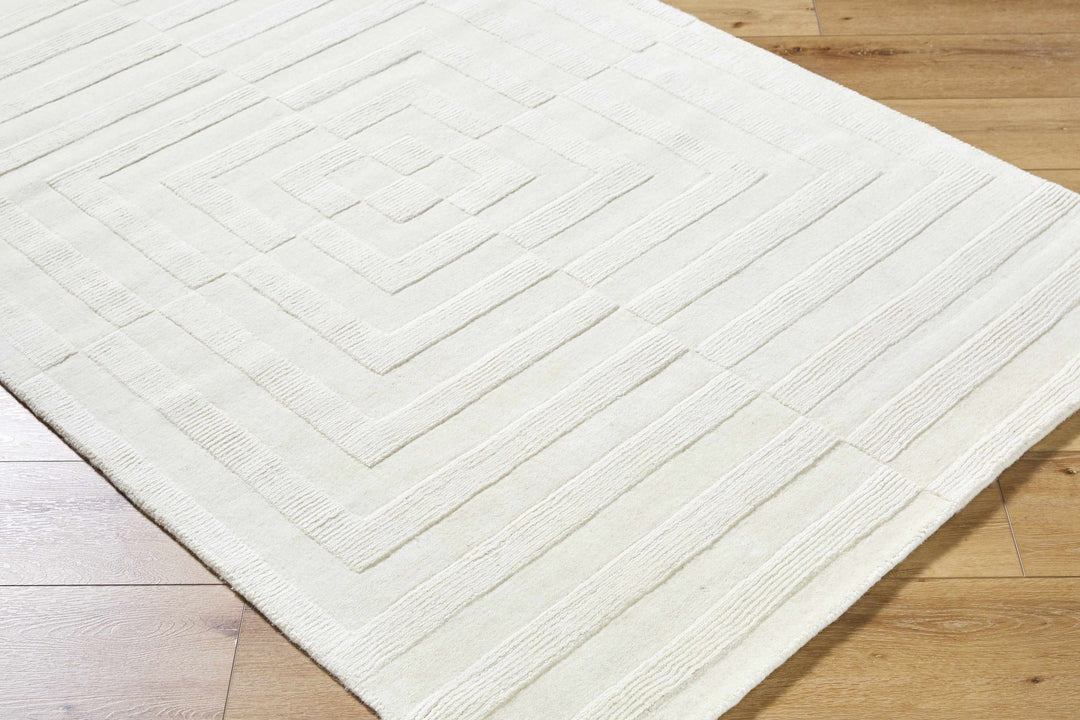 Armina Contemporary Style Ivory Hand Loom Wool Rug - The Rug Decor