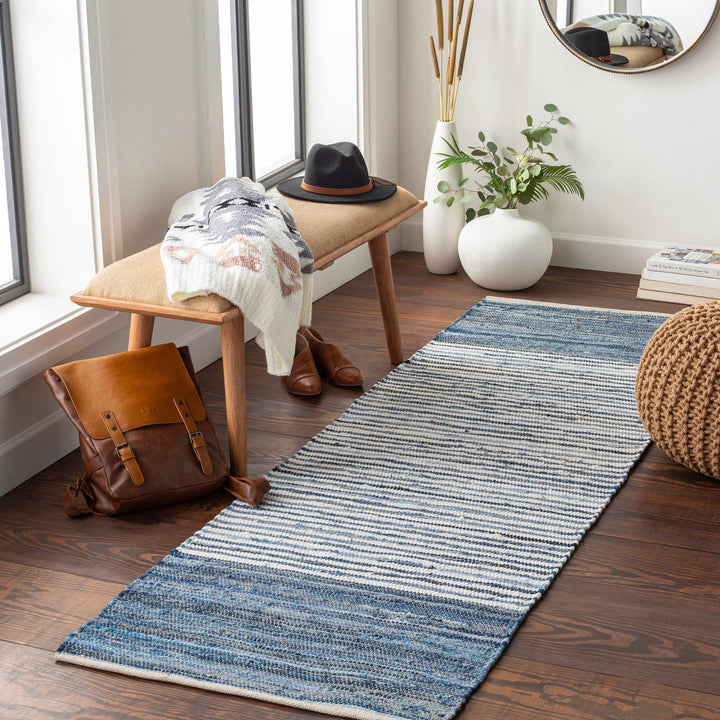 Armona Traditional Transitional Design Blue Hand Woven Cotton Rug - The Rug Decor