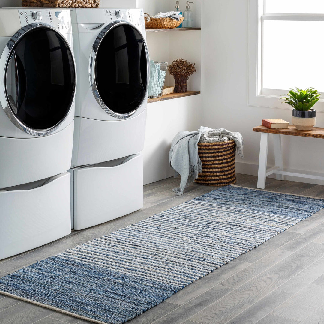 Armona Traditional Transitional Design Blue Hand Woven Cotton Rug - The Rug Decor