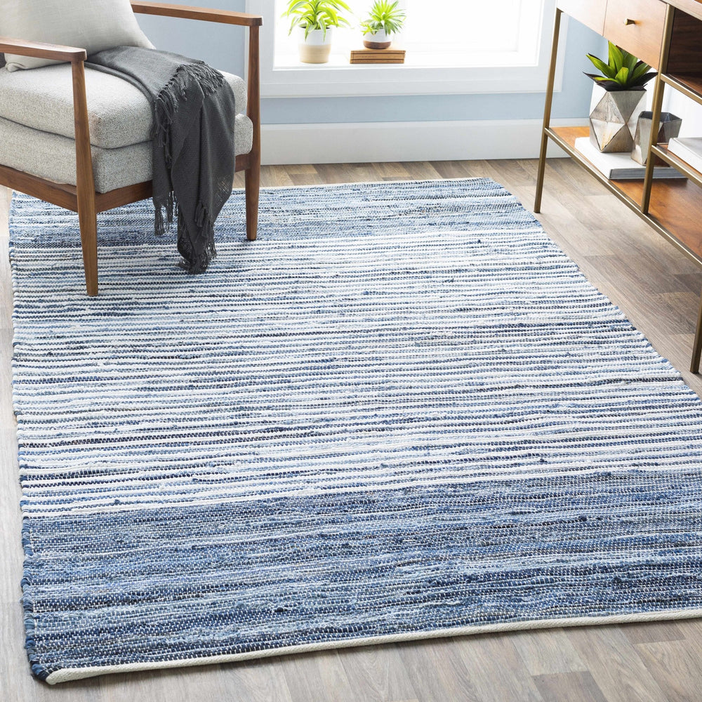 Armona Traditional Transitional Design Blue Hand Woven Cotton Rug - The Rug Decor