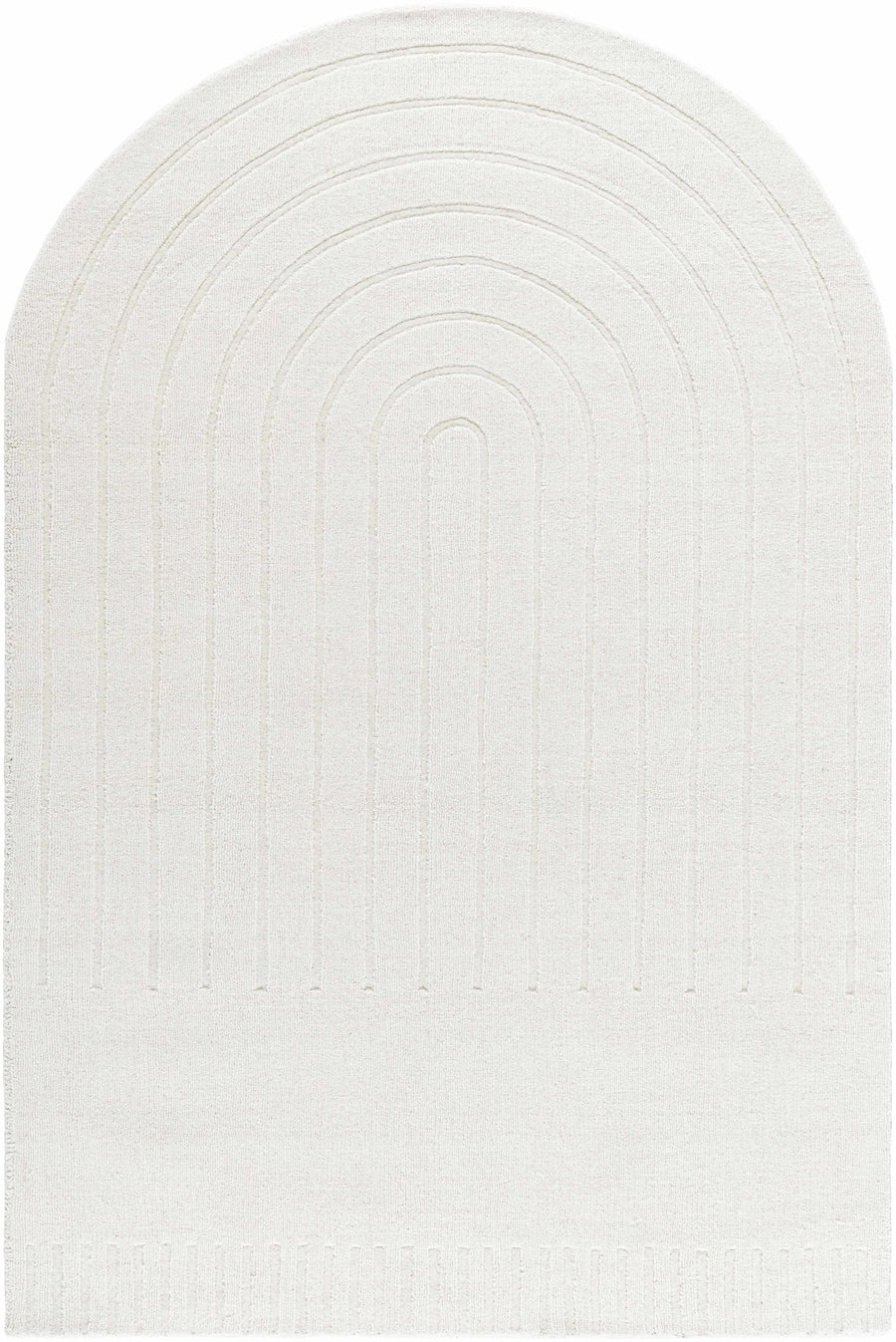 Arnona Modern Geometric Design Ivory Hand Loom Wool Area Rug - The Rug Decor