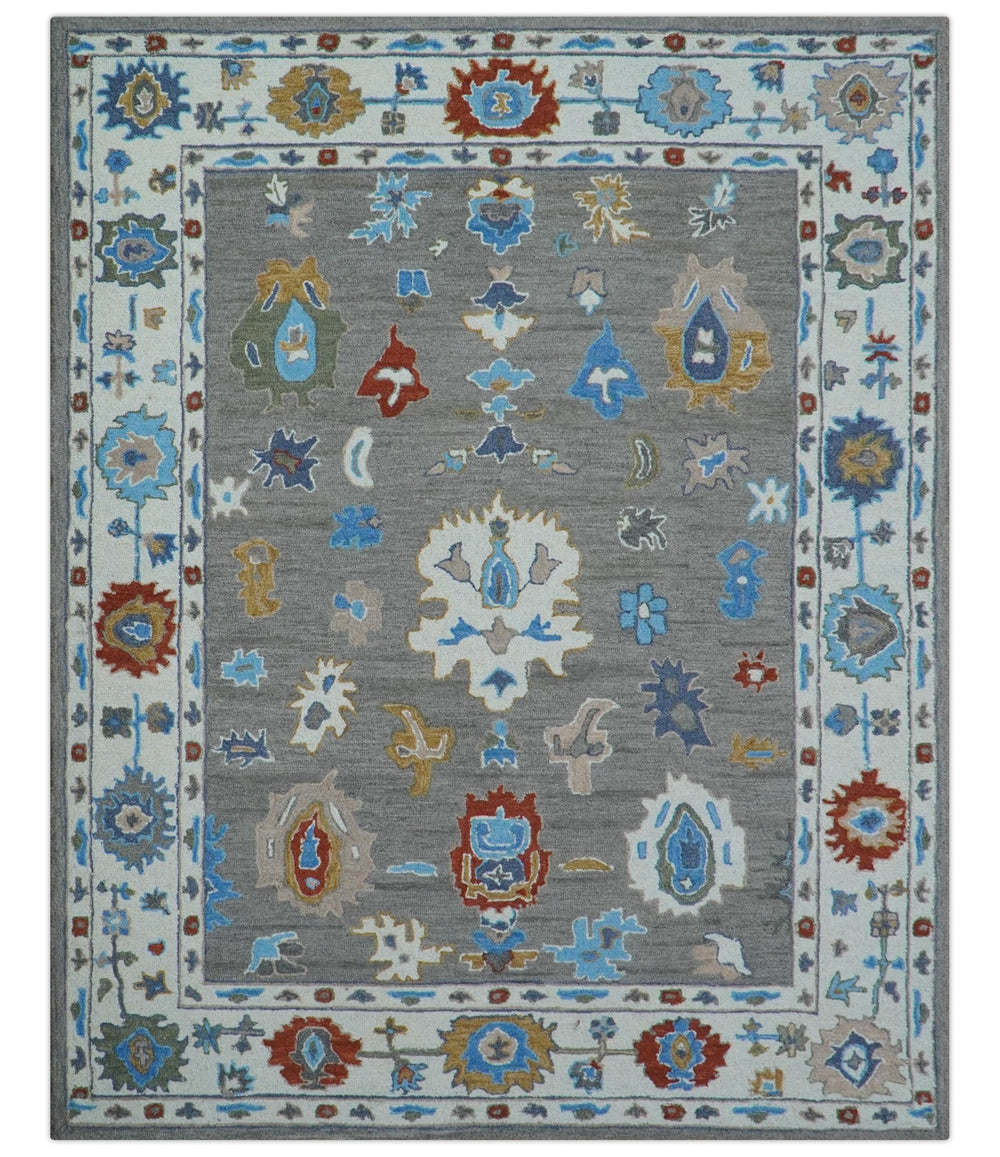 Artic Gray And Ivory Traditional Style Hand Tufted Wool Rug - The Rug Decor