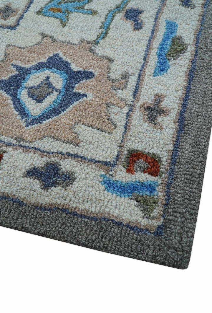 Artic Gray And Ivory Traditional Style Hand Tufted Wool Rug - The Rug Decor