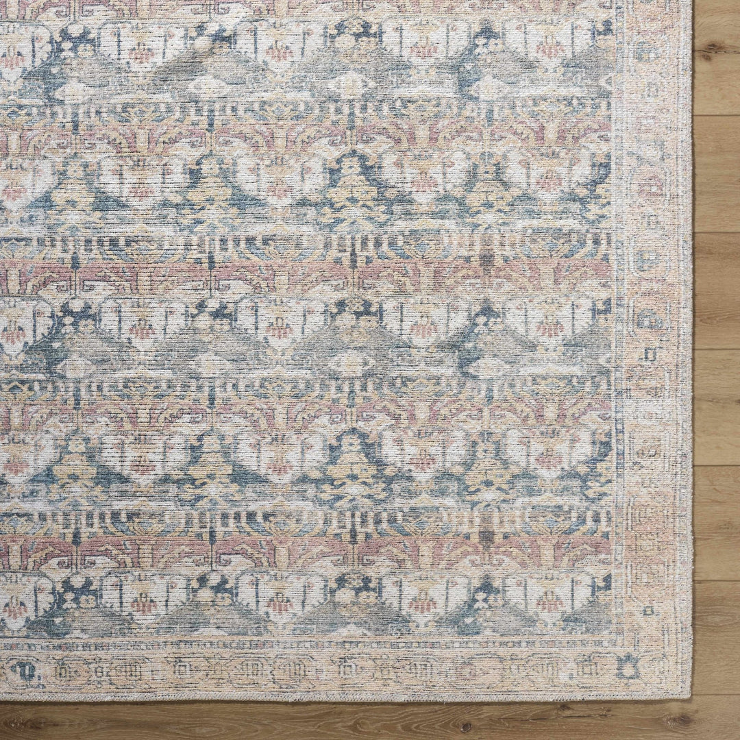 Arushi Traditional Style Green And Rust Washable Area Rug - The Rug Decor