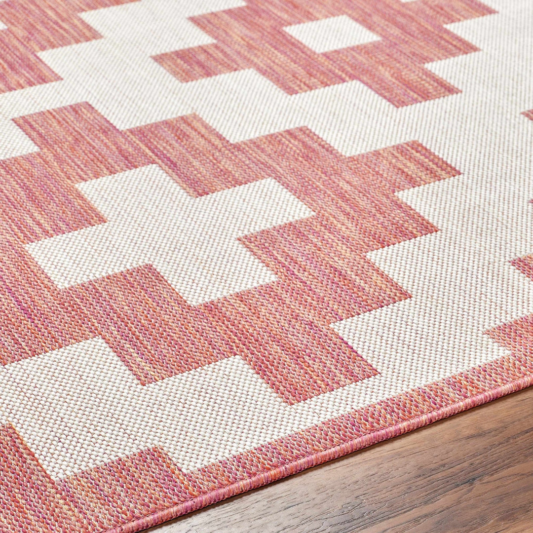 Arwa Contemporary Geometrical Peach And Orange Rug - The Rug Decor