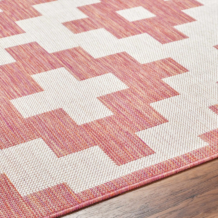 Arwa Contemporary Geometrical Peach And Orange Rug - The Rug Decor