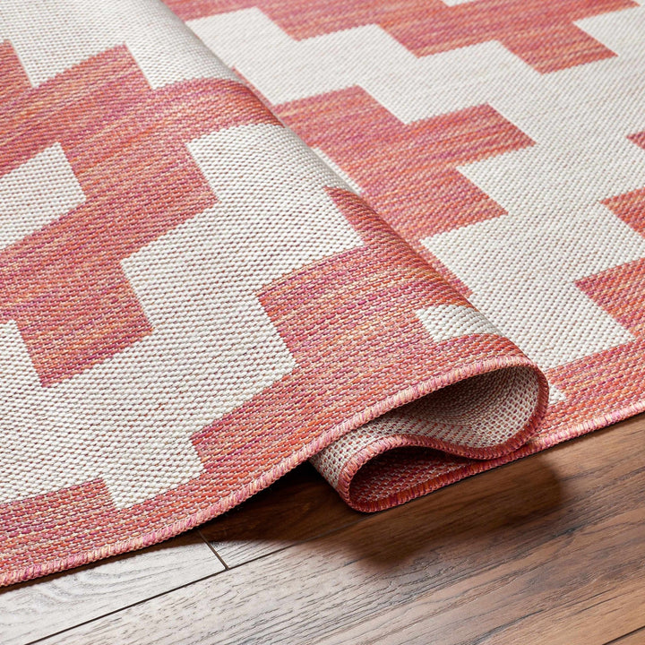 Arwa Contemporary Geometrical Peach And Orange Rug - The Rug Decor