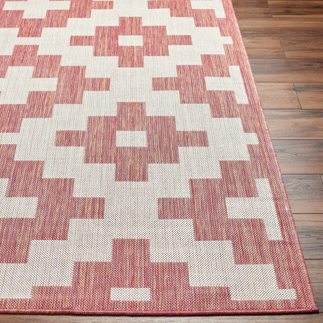 Arwa Contemporary Geometrical Peach And Orange Rug - The Rug Decor