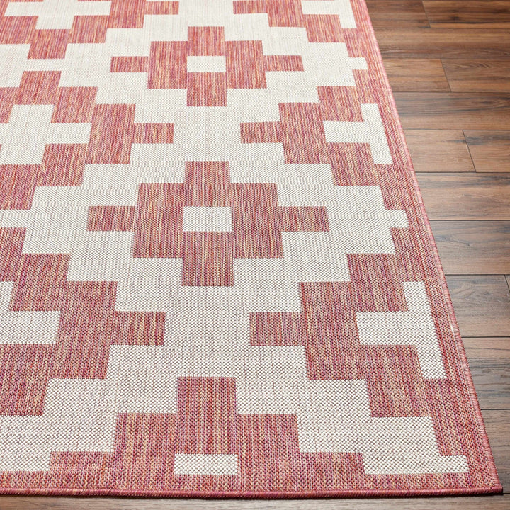 Arwa Contemporary Geometrical Peach And Orange Rug - The Rug Decor