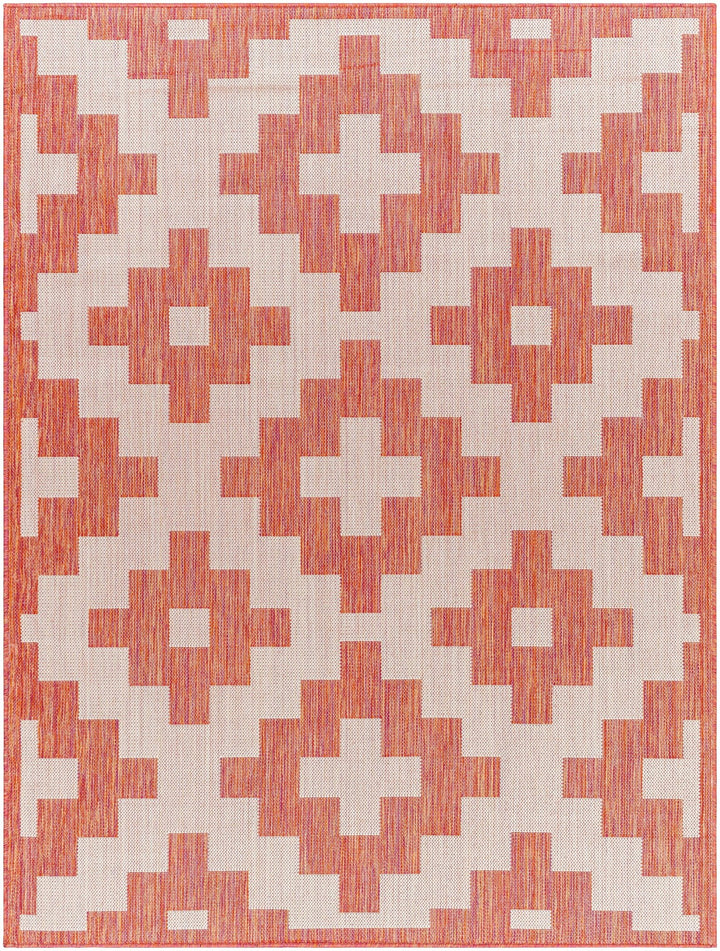 Arwa Contemporary Geometrical Peach And Orange Rug - The Rug Decor