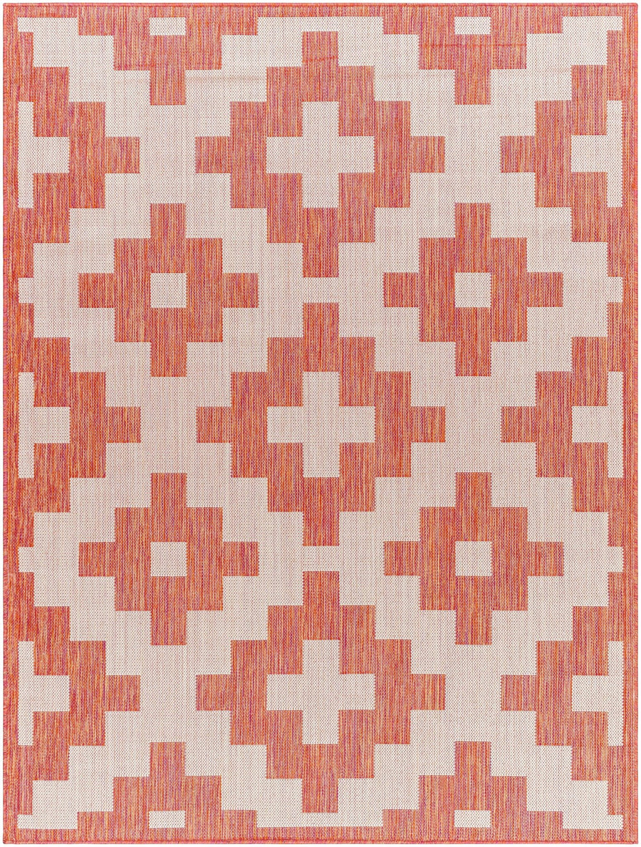 Arwa Contemporary Geometrical Peach And Orange Rug - The Rug Decor