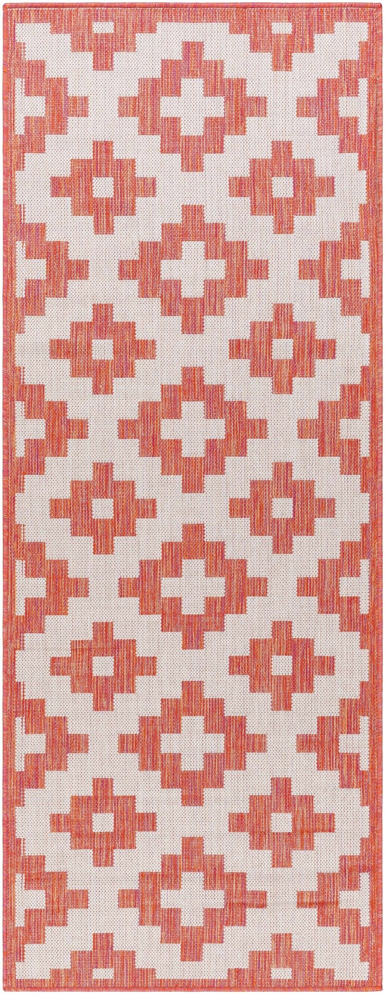 Arwa Contemporary Geometrical Peach And Orange Rug - The Rug Decor
