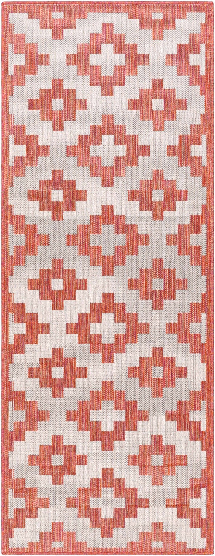 Arwa Contemporary Geometrical Peach And Orange Rug - The Rug Decor