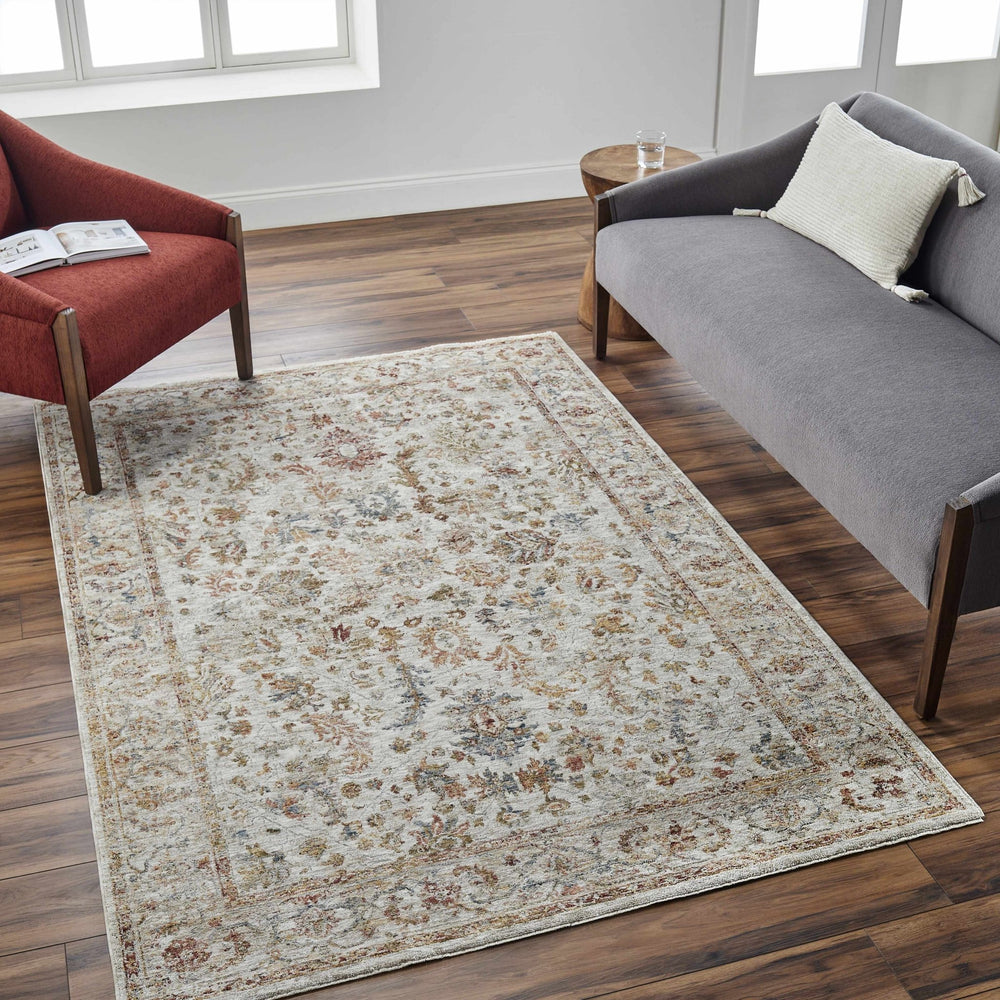 Asabi Ivory And Mustard Traditional Style Rug - The Rug Decor