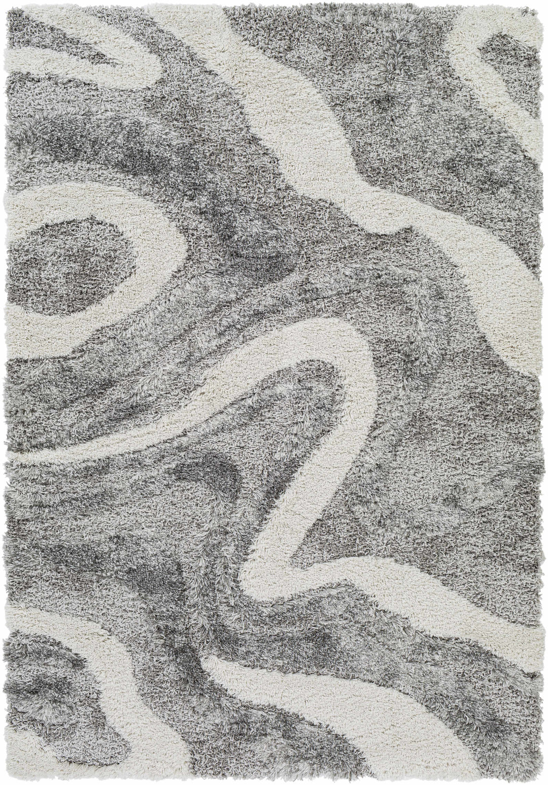 Asfordby Gray And Ivory Modern Abstract Design Area Rug