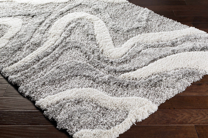 Asfordby Gray And Ivory Modern Abstract Design Area Rug