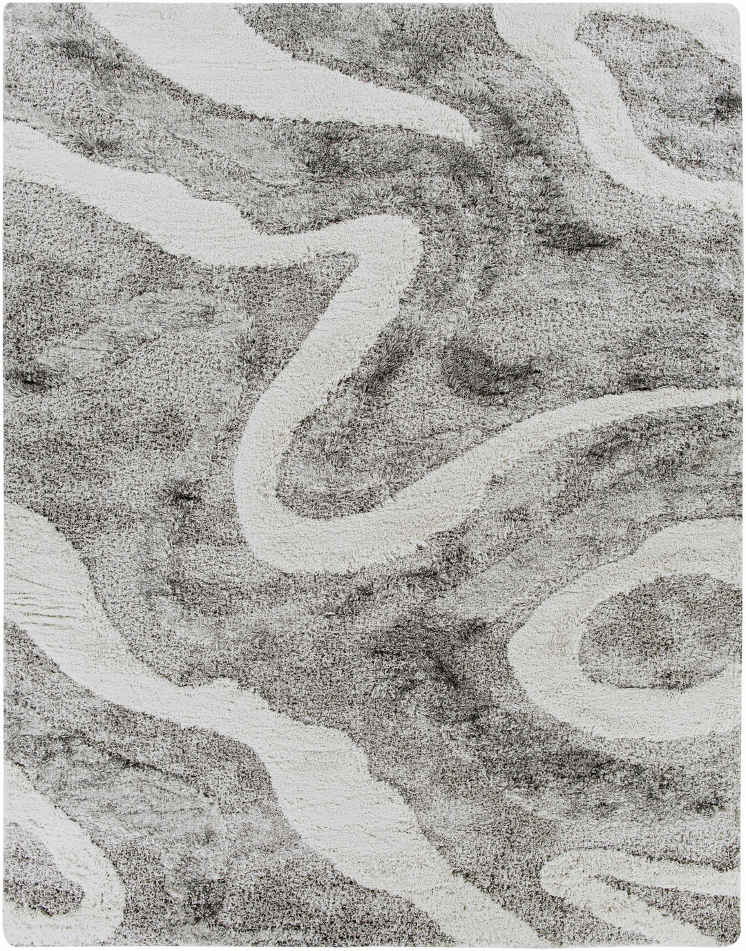 Asfordby Gray And Ivory Modern Abstract Design Area Rug