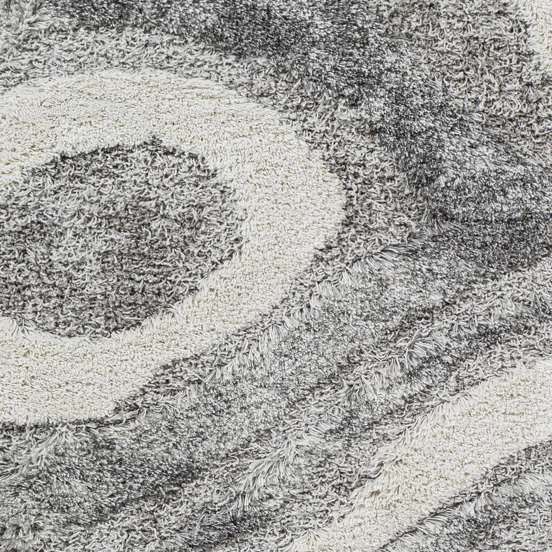 Asfordby Gray And Ivory Modern Abstract Design Area Rug