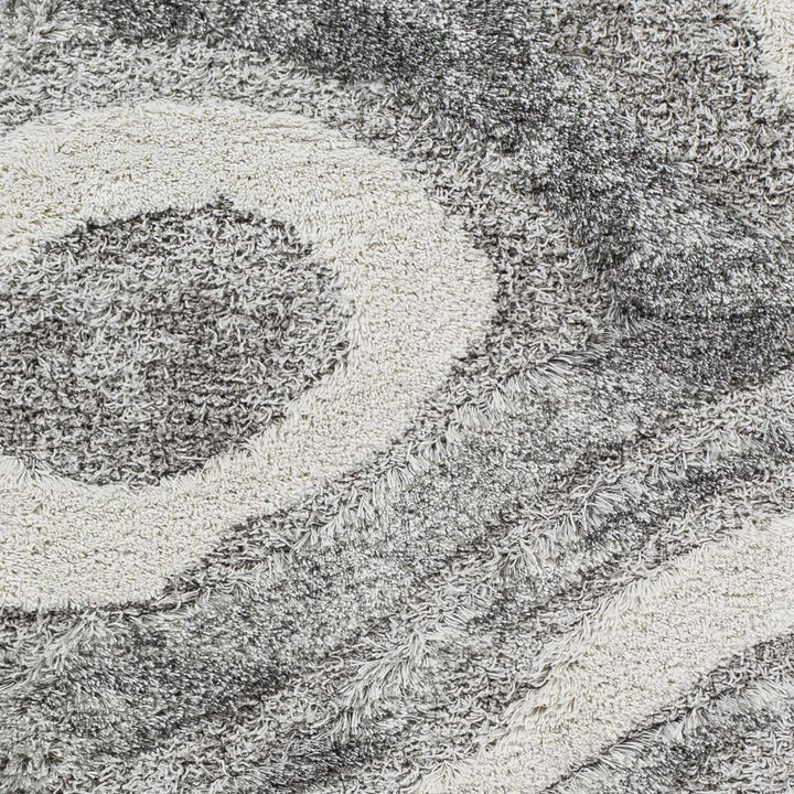 Asfordby Gray And Ivory Modern Abstract Design Area Rug