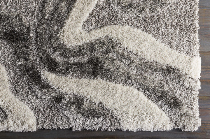Asfordby Gray And Ivory Modern Abstract Design Area Rug - The Rug Decor