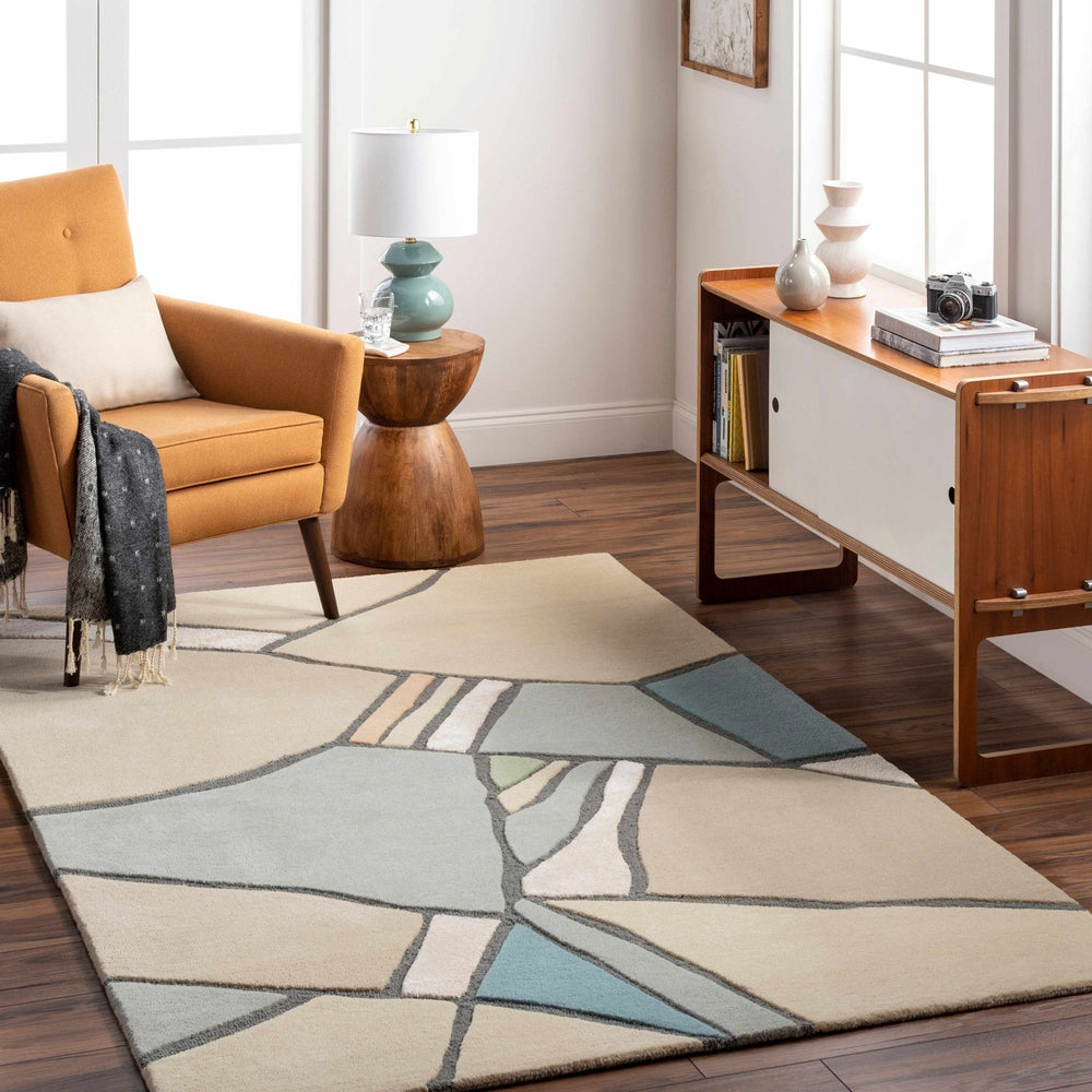 Ashok Modern Beige And Gray Hand Tufted Wool Rug - The Rug Decor