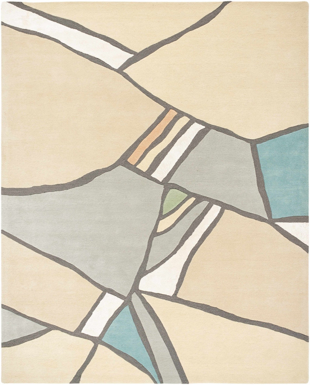 Ashok Modern Beige And Gray Hand Tufted Wool Rug - The Rug Decor