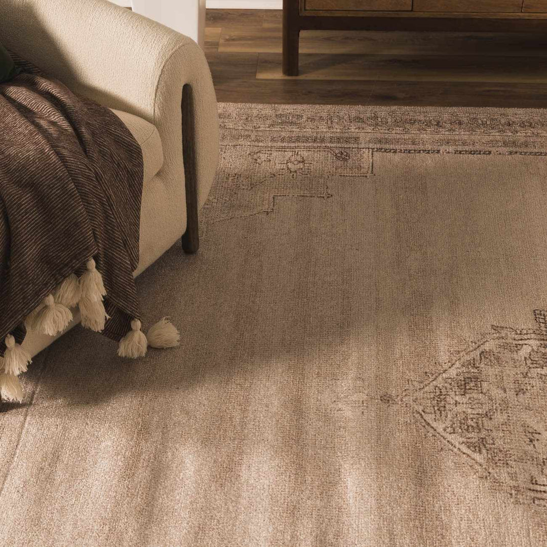 Ashwin Traditional Beige And Brown Hand Tufted Area Rug - The Rug Decor