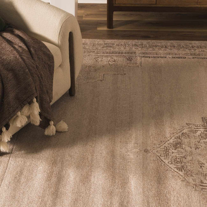 Ashwin Traditional Beige And Brown Hand Tufted Area Rug - The Rug Decor