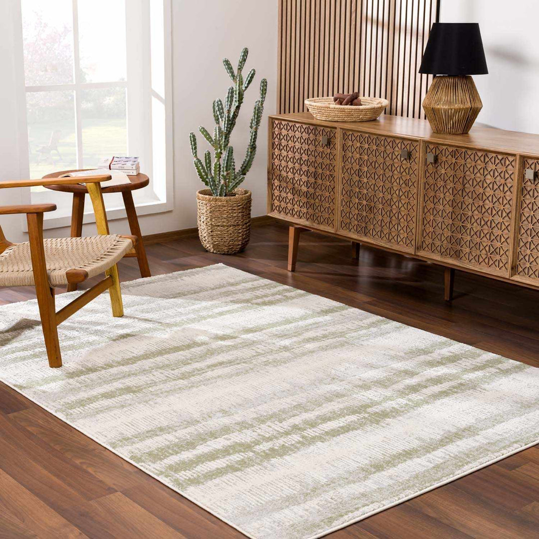 Asmara Contemporary Abstract Green And Beige Rug - The Rug Decor
